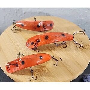 Helins Flat Fish U20  LU X5 Crankbait  Orange & Black Vintage - Fishing Tackle 3